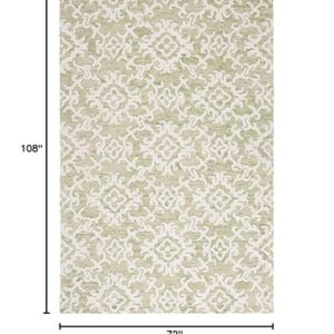 SAFAVIEH Blossom Collection 6' x 9' Light Green/Ivory BLM104W Handmade Premium Wool Living Room Dining Bedroom Area Rug