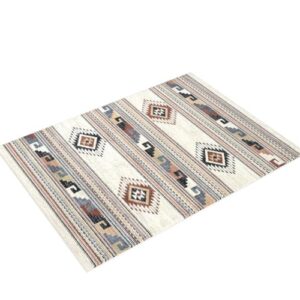 Abani Multicolor Southwestern Design Area Rug - Non-Shed Orange, Grey & Beige 7'9" x 10'2" (8x10) Tribal Pattern Dining Room Carpet Rugs