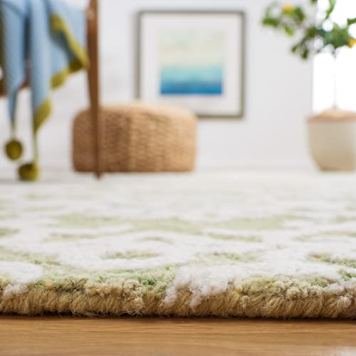 SAFAVIEH Blossom Collection 6' x 9' Light Green/Ivory BLM104W Handmade Premium Wool Living Room Dining Bedroom Area Rug