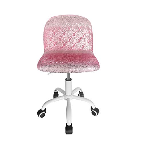 Heritage Kids Kids Rolling Desk Chair, Rainbow Ombre Scallop Faux Fur