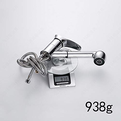 Mixer Tap Creative Stretch Kitchen Sink Faucet Brass Bathroom Bathtub Antique Single Hole Water Mixer Tap Bathtub Shower Sprayer Hot Cold Water Valve Water Mixer Faucet