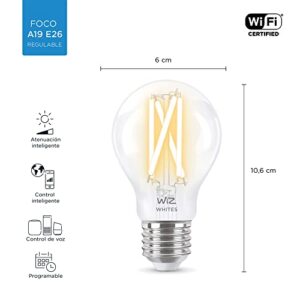 WiZ Clear 60W A19 Tunable White Filament LED Smart Bulb - Pack of 1 - E26- Indoor - Connects to Your Existing Wi-Fi - Control with Voice or App + Activate with Motion - Matter Compatible