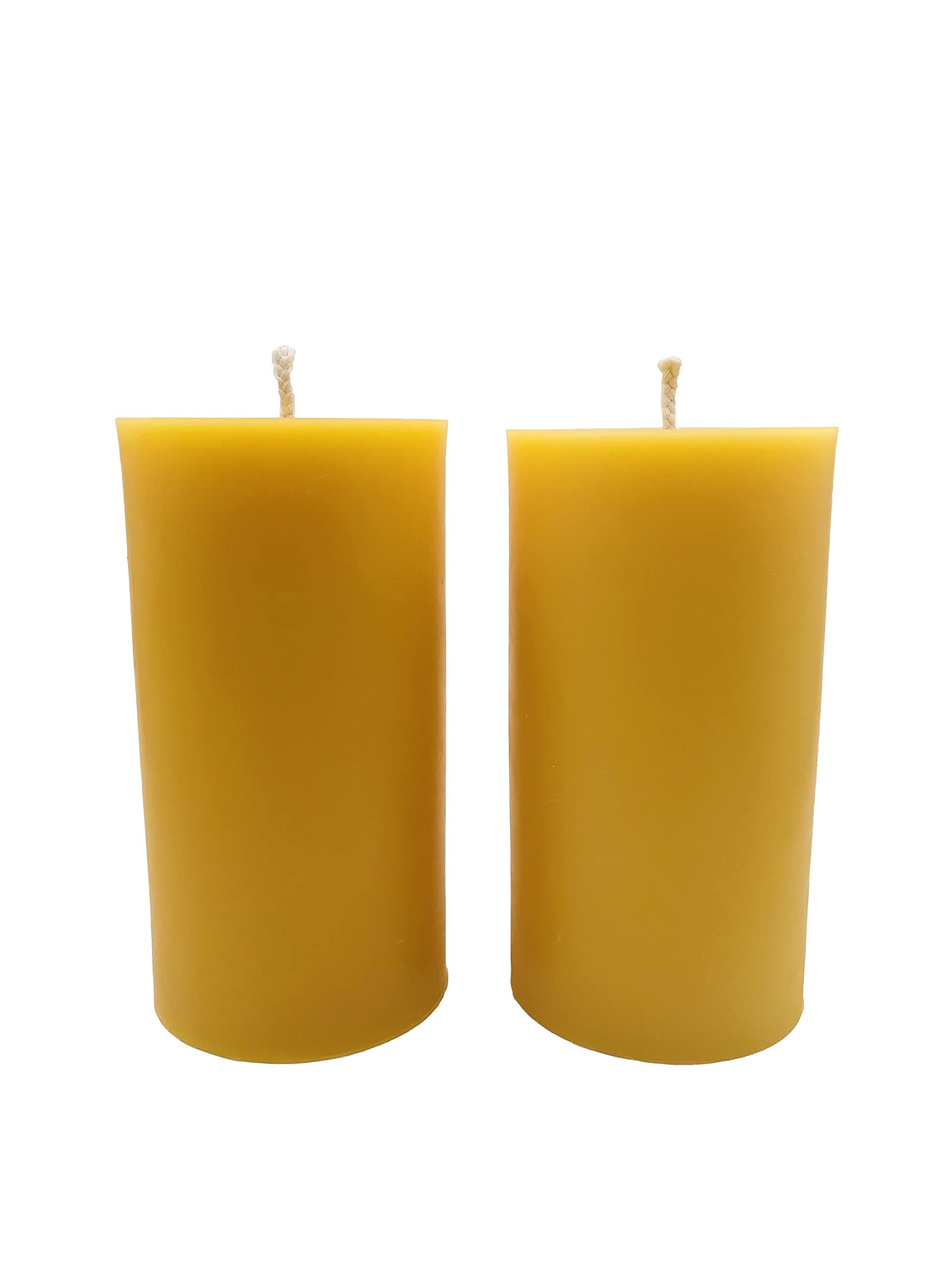 Large Beeswax Pillar Candles - 2 Pack of 100% Pure Beeswax Candles - 3x6 Large Candles, Clean Burning, 80 Hours Each - Smokeless, Dripless, Unscented Candles - Alternative Imagination