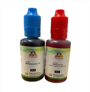 eosin y 0.5% (w/v) & methylene blue 1% (w/v) aqueous solution 30 ml each