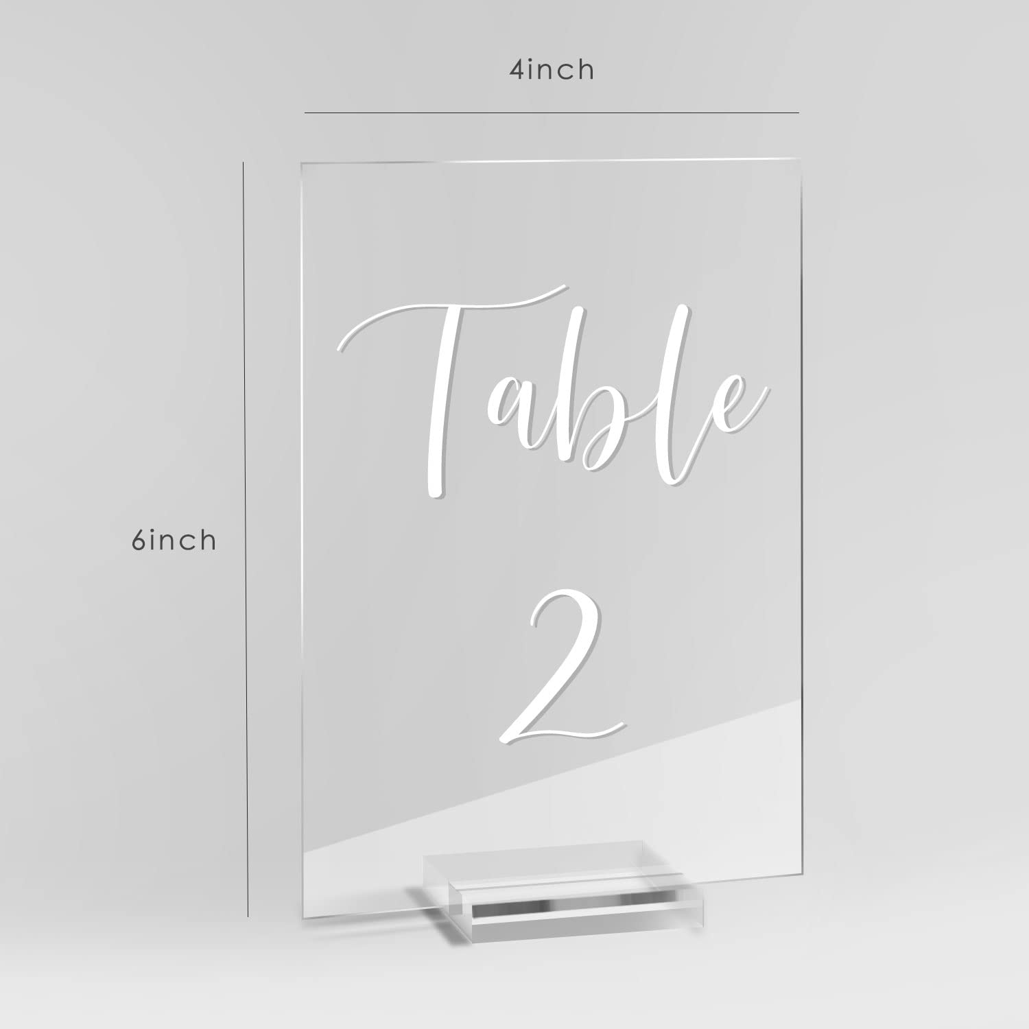 UNIQOOO Acrylic Wedding Table Numbers 1-15 with Stands | 4x6 inch Printed Calligraphy, Clear Table Number Signs and Holders | Perfect for Wedding Reception, Centerpiece Decoration, Event, Party