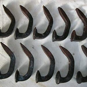 Spikes by Mike 10 REPURPOSED Railroad Spike Coat Hooks Coat Rack Tool Shop Hangers Double Bent