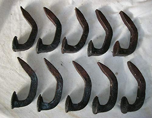 Spikes by Mike 10 REPURPOSED Railroad Spike Coat Hooks Coat Rack Tool Shop Hangers Double Bent