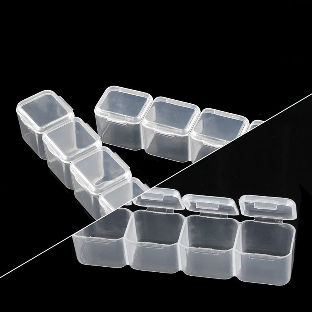 1 Pack Diamond Embroidery Box Storage Organizer with 56 Mini Compartments Grids DIY Jewelry Bead Gem Container, Clear