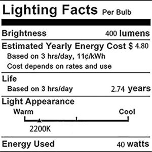 E26 40W Vintage Light Bulb T9/T185 Antique Filament Lamp T10/T30 Long Tubular Bulb Retro Amber Incandescent Light for Chandelier Pendant Industrial Hanging Light 2200K Warm White AC 110V Pack of 4