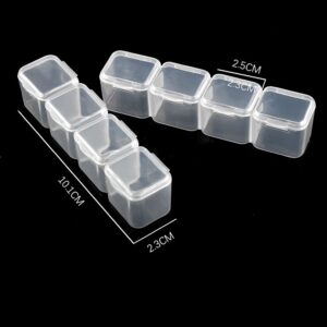 1 Pack Diamond Embroidery Box Storage Organizer with 56 Mini Compartments Grids DIY Jewelry Bead Gem Container, Clear