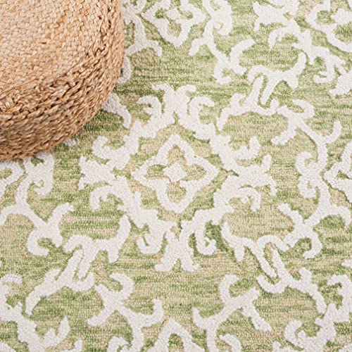 SAFAVIEH Blossom Collection 6' x 9' Light Green/Ivory BLM104W Handmade Premium Wool Living Room Dining Bedroom Area Rug