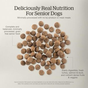 Now Fresh Grain-Free, Dry Dog Food, Real Meat and Fish, Turkey, Salmon and Duck Senior Recipe, All Breed Size, 3.5 lb Bag