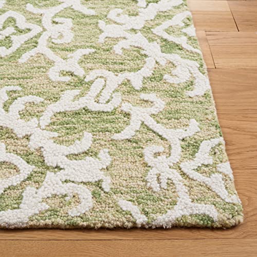 SAFAVIEH Blossom Collection 6' x 9' Light Green/Ivory BLM104W Handmade Premium Wool Living Room Dining Bedroom Area Rug