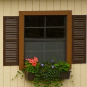 14" w x 21" t Brown Flush Aluminum shed Windows Tempered Glass Vertical Slider with Screen