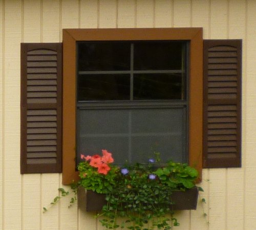 14" w x 21" t Brown Flush Aluminum shed Windows Tempered Glass Vertical Slider with Screen