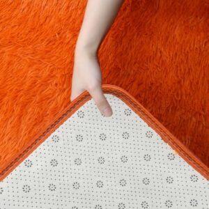 Lifup Soft Fluffy Rectangle Area Rug, Cozy Plush Shaggy Carpet for Living Room Bedroom Home Décor Orange 2.0 x 3.9 Feet