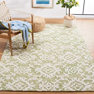 safavieh blossom collection 6' x 9' light green/ivory blm104w handmade premium wool living room dining bedroom area rug