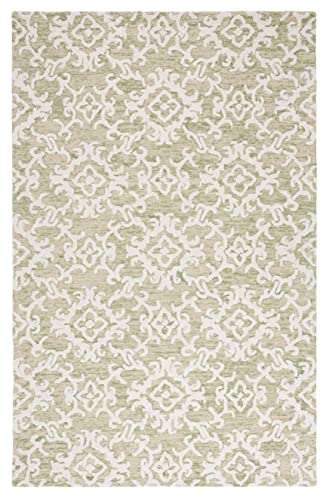 SAFAVIEH Blossom Collection 6' x 9' Light Green/Ivory BLM104W Handmade Premium Wool Living Room Dining Bedroom Area Rug