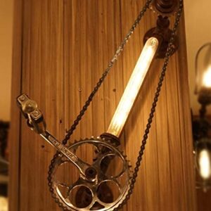 E26 40W Vintage Light Bulb T9/T185 Antique Filament Lamp T10/T30 Long Tubular Bulb Retro Amber Incandescent Light for Chandelier Pendant Industrial Hanging Light 2200K Warm White AC 110V Pack of 4