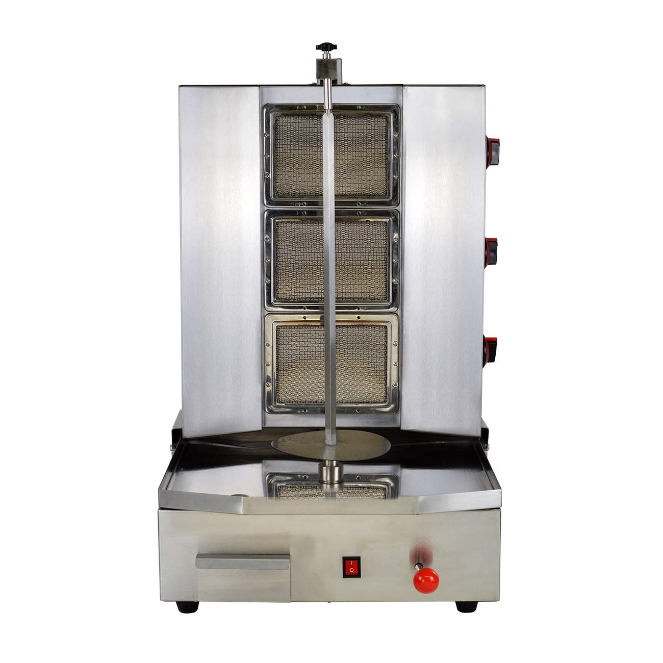 BNDHKR Shawarma Propane Gyro Machine Gas Kebab Doner Automatic Vertical Broiler with 3 Burners