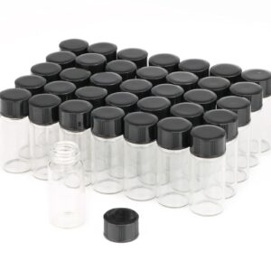 usrommaner 50 pack,5ml (1/6 oz) clear glass liquid sample vial with screw caps,empty refillable travel glass essential oil bottle preservation storage test vials container-free funnel&dropper