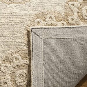 SAFAVIEH Blossom Collection 2' 3" x 6' Ivory/Beige BLM108B Handmade Premium Wool Entryway Foyer Living Room Bedroom Kitchen Runner Rug