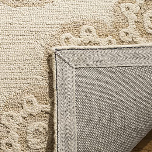 SAFAVIEH Blossom Collection 2' 3" x 6' Ivory/Beige BLM108B Handmade Premium Wool Entryway Foyer Living Room Bedroom Kitchen Runner Rug