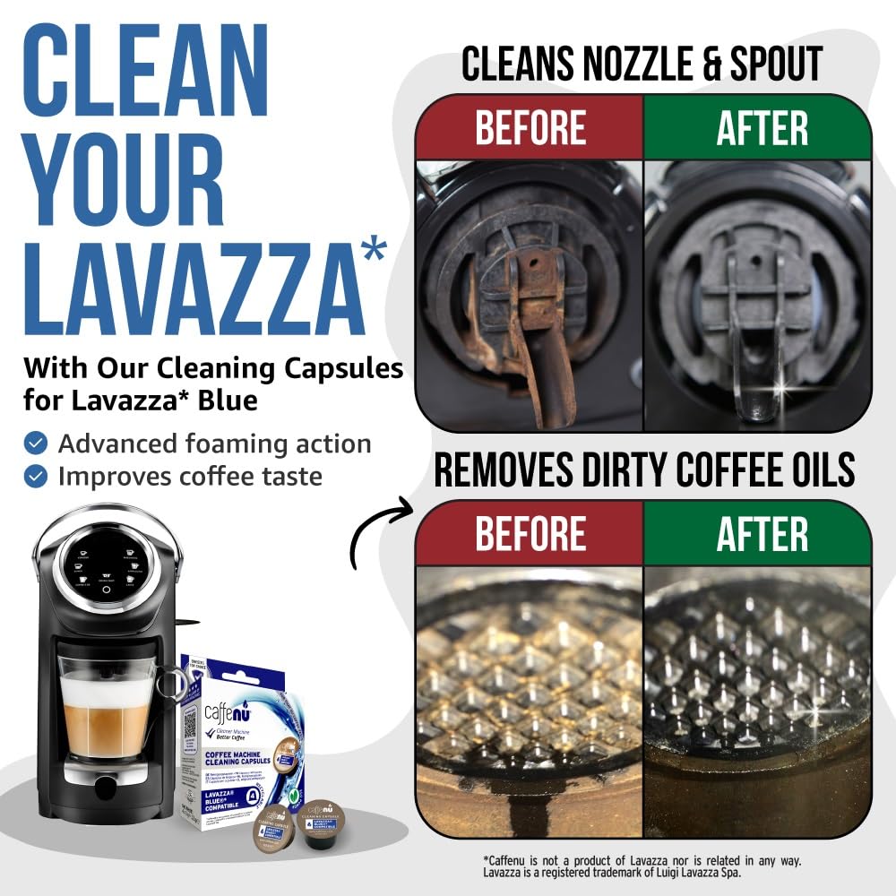 Lavazza Blue Compatible Cleaning Capsules. Coffee Machine Cleaner. Cleaning Pods Compatible with a Lavazza Blue Coffee System. Complete your Barista Kit with these Barista Accessories. 4 Uses.