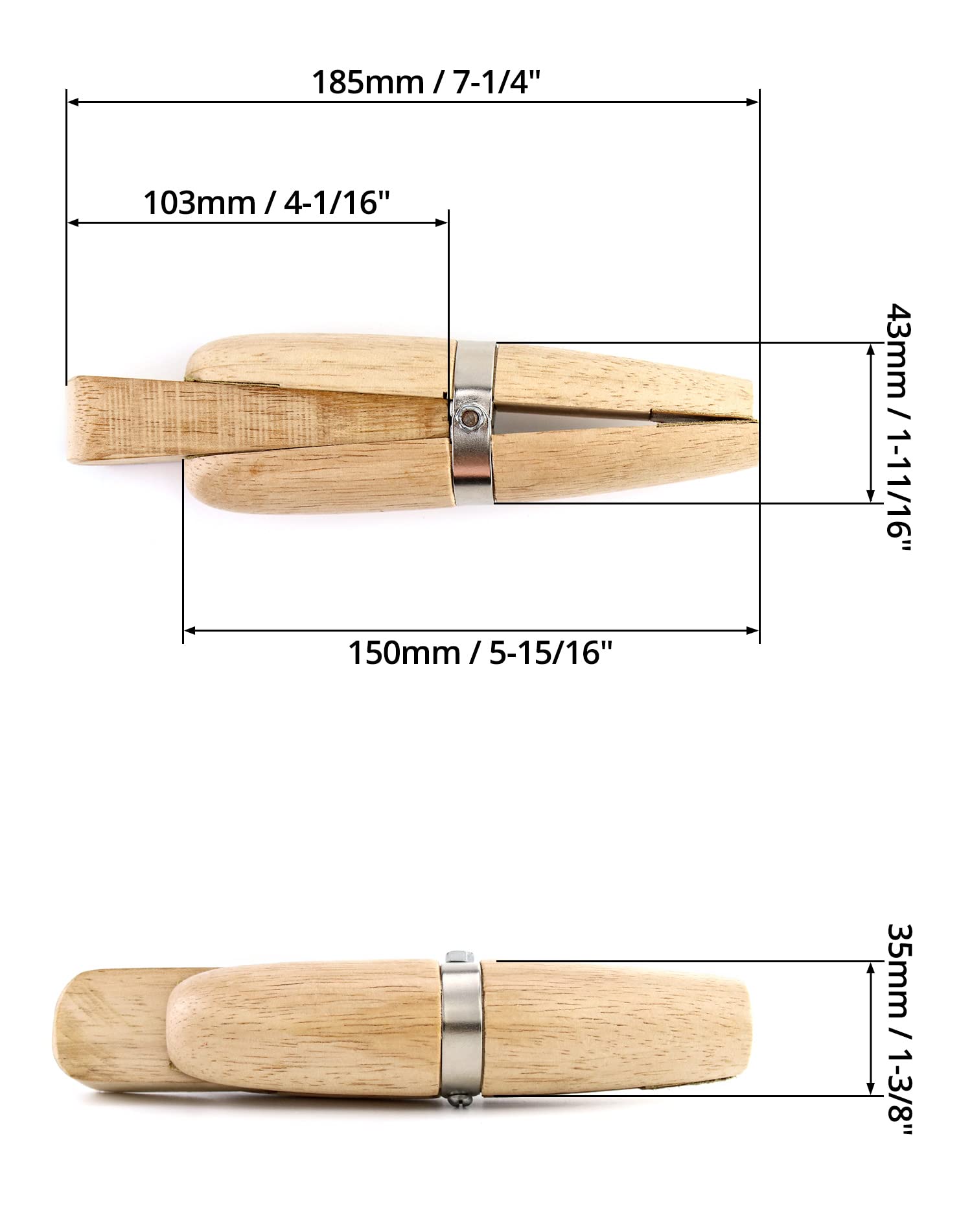 QWORK Wooden Ring Clamp, Hand Tool Wire Clamp for Jewelry Making Stone Setting Engraving Repair