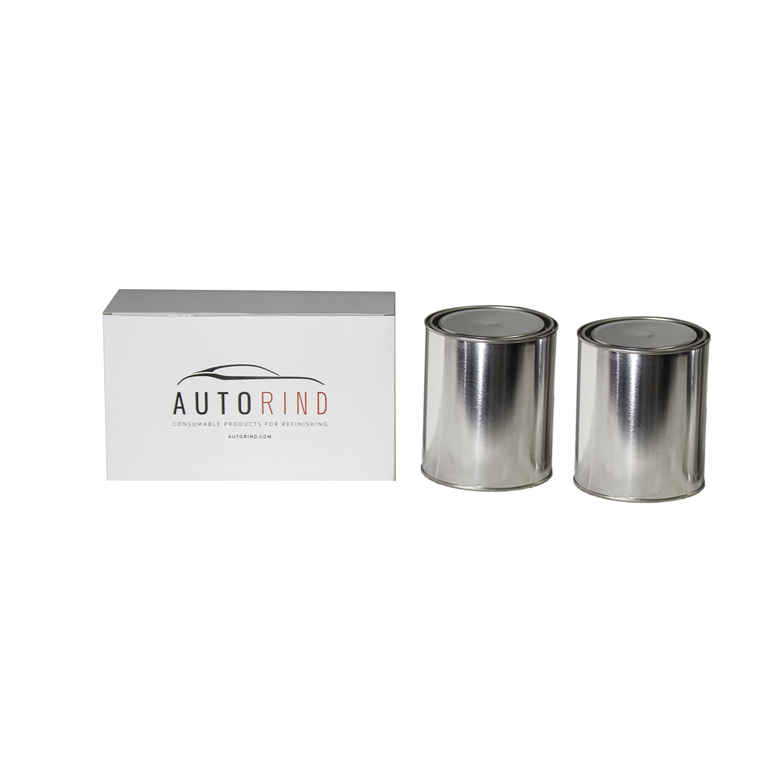 AUTORIND Metal Quart Size Paint Can (2 Pack), Empty Quality Tinplate Unlined Cans w/Lids, Silver Color and0 Recyclable