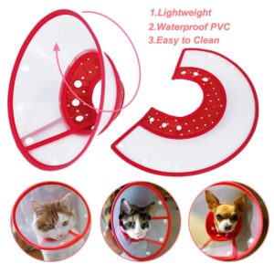 Vivifying Pet Cone for Small Dogs and Cats, Adjustable 5.7-8 Inches Recovery Cone, Lightweight Elizabethan Collar for Cats, Puppy and Small Dogs (Red)