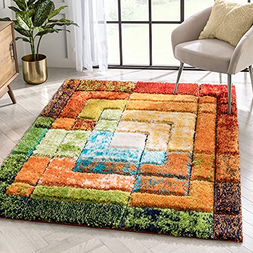 Well Woven Kizi Multi Abstract Geometric Area Rug (3'11" x 5'3")