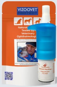 vizoovet lubricating - protective soothing eye drops for pets, long lasting relief, the one the specialists use