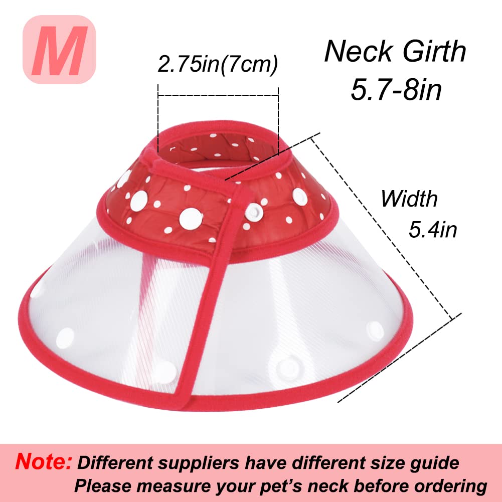 Vivifying Pet Cone for Small Dogs and Cats, Adjustable 5.7-8 Inches Recovery Cone, Lightweight Elizabethan Collar for Cats, Puppy and Small Dogs (Red)