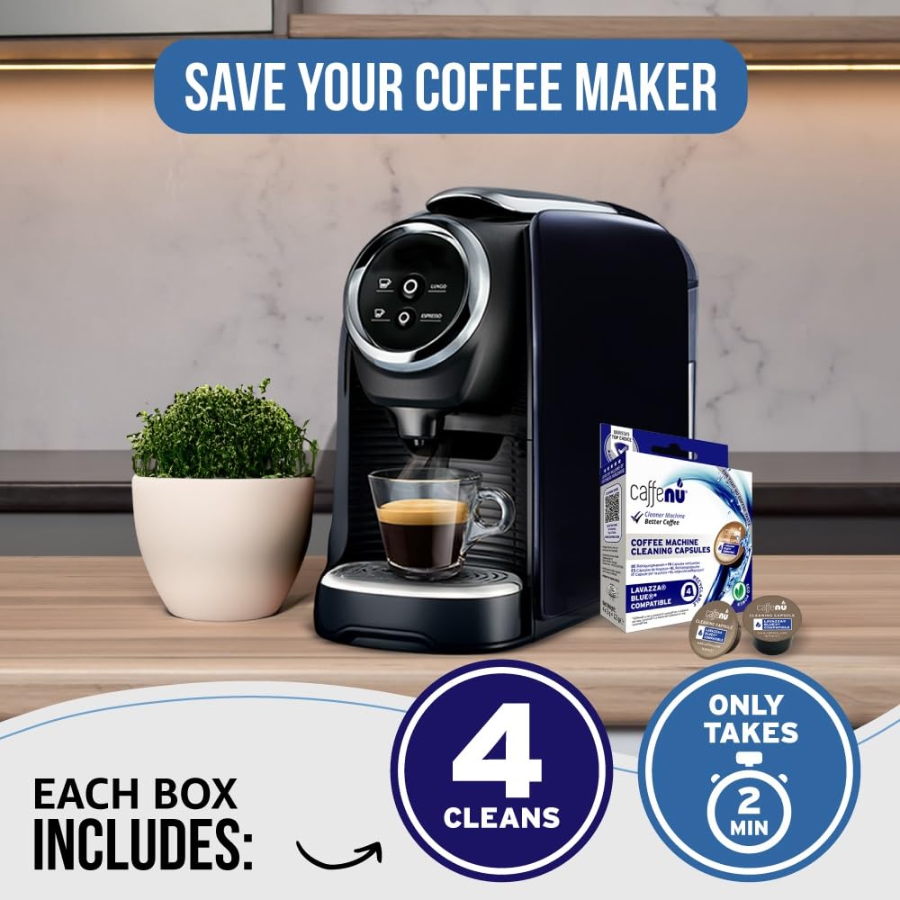 Lavazza Blue Compatible Cleaning Capsules. Coffee Machine Cleaner. Cleaning Pods Compatible with a Lavazza Blue Coffee System. Complete your Barista Kit with these Barista Accessories. 4 Uses.