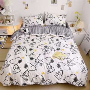 HOLY HOME Children's Bedding,4Pieces Duvet Cover Set with Flat Sheet and Pillow Cases (Queen)