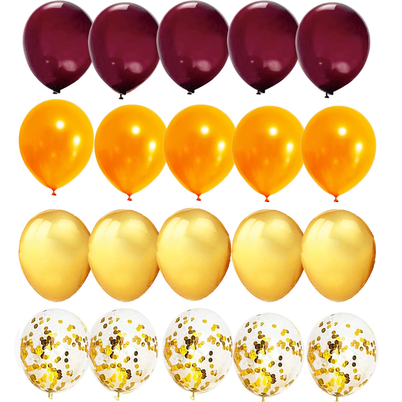 Fall Balloons/Maroon and Orange Balloons Fall Birthday Party Decorations Thanksgiving Decorations 20pcs Burgundy Orange Gold Confetti Balloons for Fall Bridal Shower Decorations