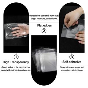 AUEAR 8" x 10" (100 Pack) Clear Plastic Sleeves - Acid Free 1.6mil Crystal Resealable Clear Bags -Fit for 8x10 Prints & Photos, Handicraft