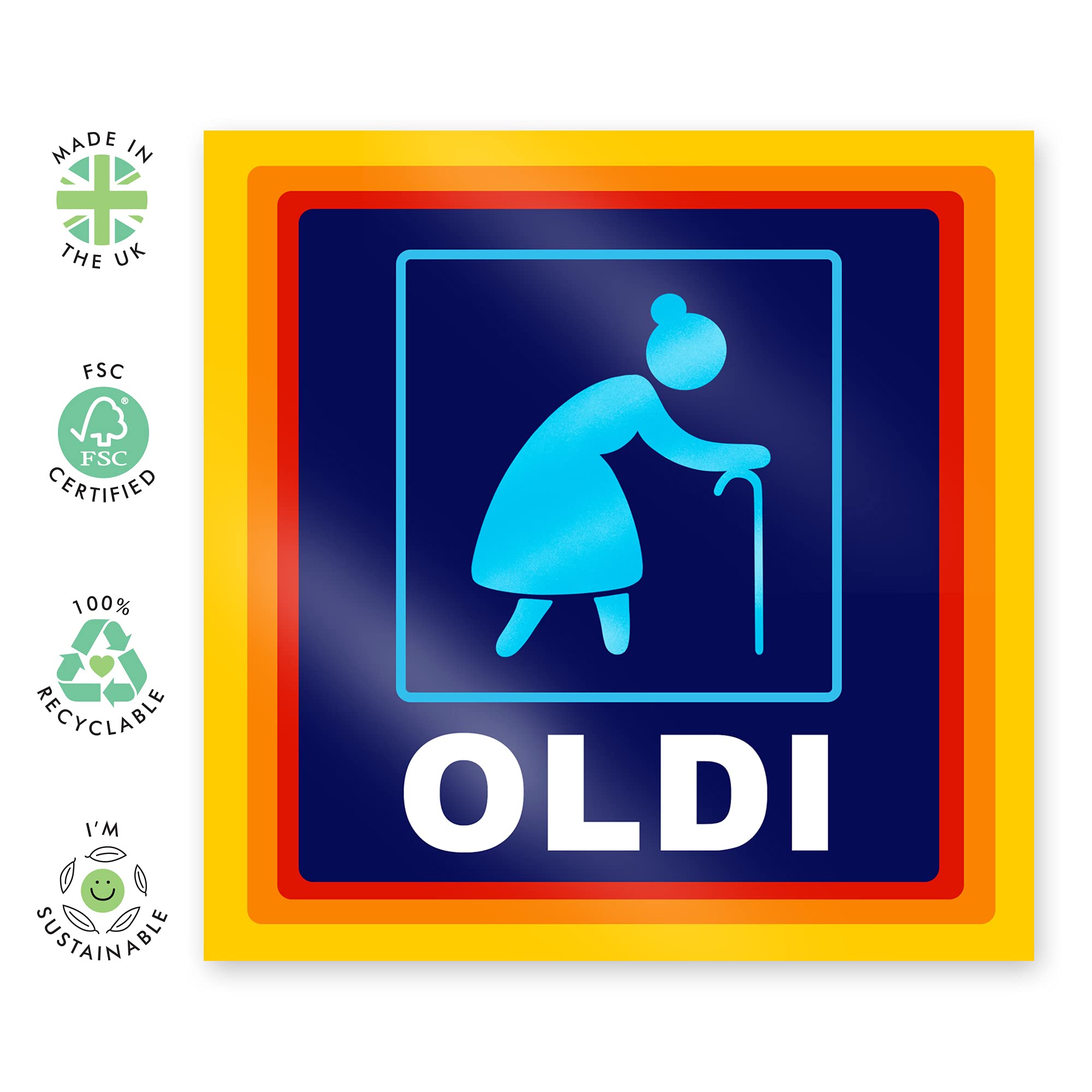 CENTRAL 23 - Funny Birthday Card for Her - 'Oldi' - Mom Birthday Card - Nanny Birthday Card - Mother Birthday Card - Retirement Card - Comes with Fun Stickers