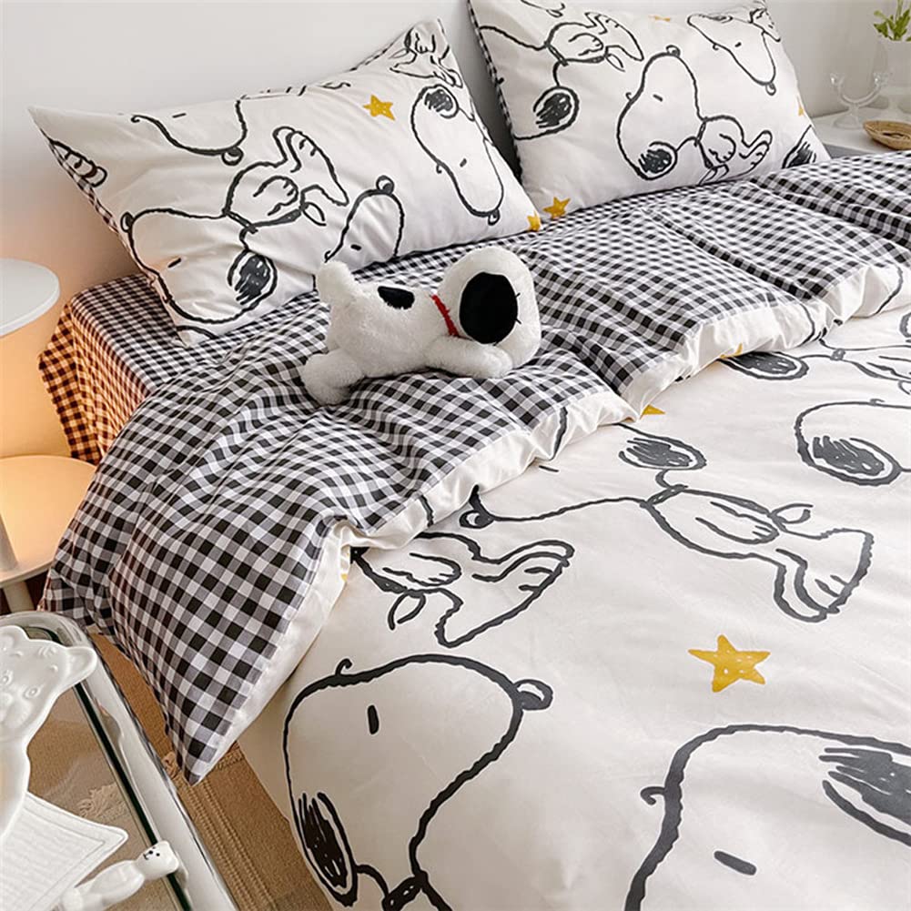 HOLY HOME Children's Bedding,4Pieces Duvet Cover Set with Flat Sheet and Pillow Cases (Queen)