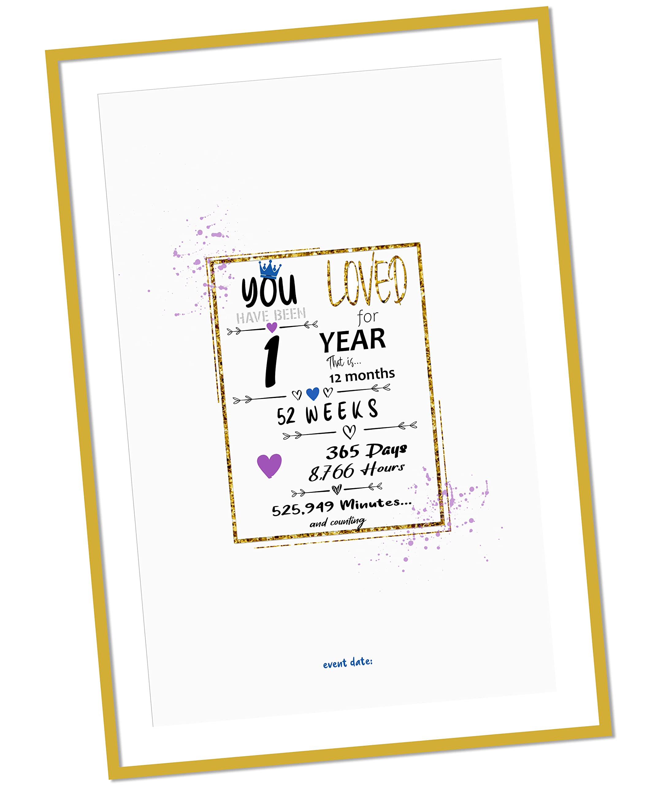 1st Birthday Party Guest Book Poster - Table Centerpiece Decoration Banner for Women or Men Turning 1 year old - Sweet Guest Book Alternative - 11x17 In Art Anniversary Keepsake Sign for Wishes