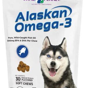 Vital Planet - Alaskan Omega-3 Soft Chews for Dogs, Wild Alaskan Fish Oil – 30 Hickory Flavored Soft Chews