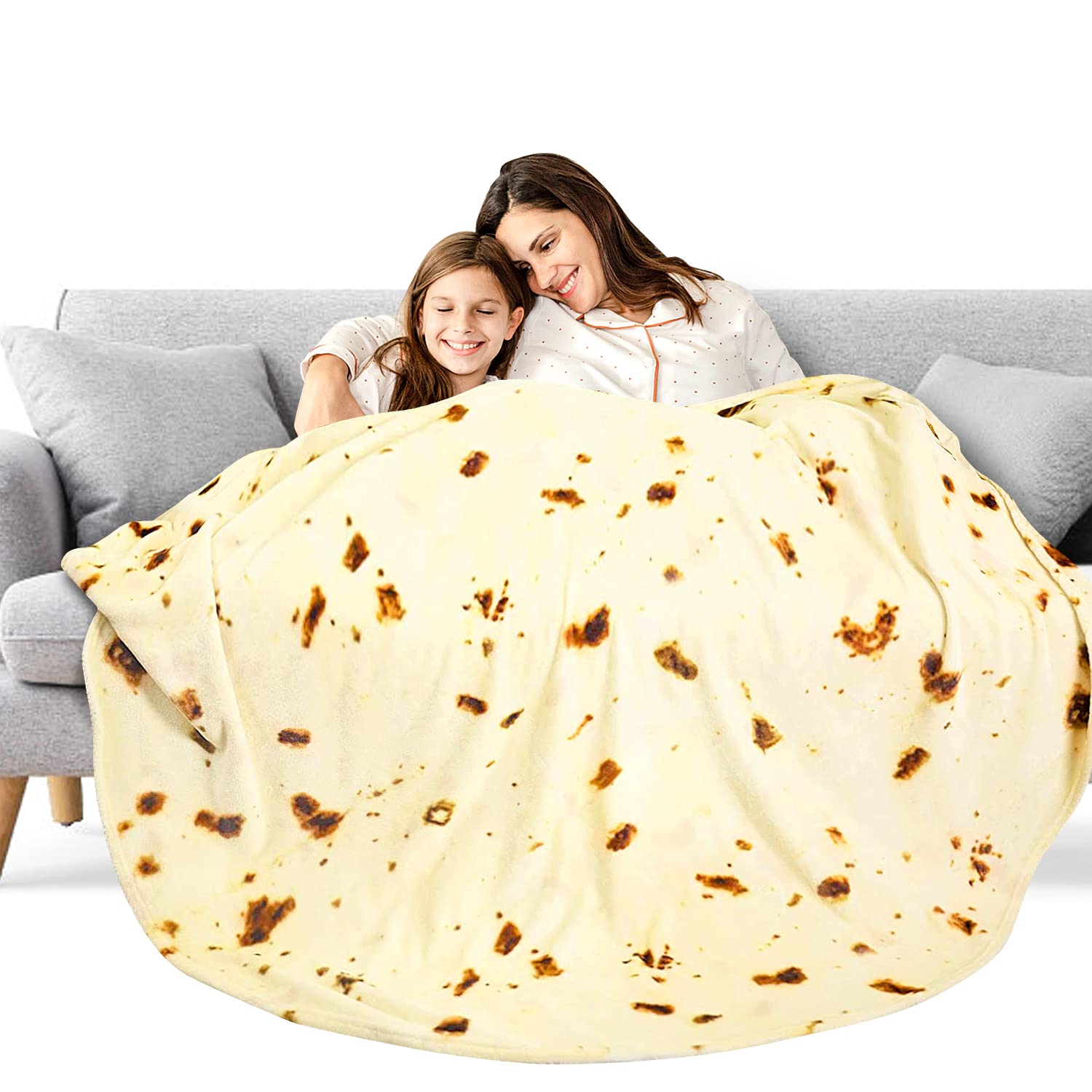 71 In Burrito Tortilla Blanket Bed Throw Adult Size Cozy Plush Blanket for Bedroom Sofa Flannel Blanket Christmas Gift for Teen Kids (Burrito 71")