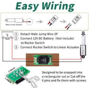 Micro Linear Actuator with Controller, 1.2" Stroke Small Electric Motion Actuator 12V DC, 64N/14.4lb, Speed 0.6inch/s, w/Mounting Brackets, Rocker Switches, for Sofa Recliner TV Table Cabinet Window