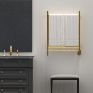 Amba RWH-SPG Radiant Hardwired + Plug-in Combo Straight 10 Bar Towel Warmer in Polished Gold