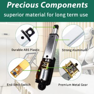 Micro Linear Actuator with Controller, 1.2" Stroke Small Electric Motion Actuator 12V DC, 64N/14.4lb, Speed 0.6inch/s, w/Mounting Brackets, Rocker Switches, for Sofa Recliner TV Table Cabinet Window