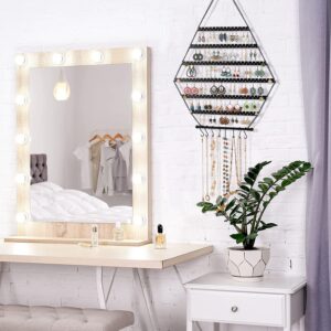 handrong Earring Organizer Hanging Earring Organizer Wall Earring Organizer Wall Mount Hanging Earring Holder Wall Jewelry Organizer Wall Mounted Jewelry Organizer Hexagon