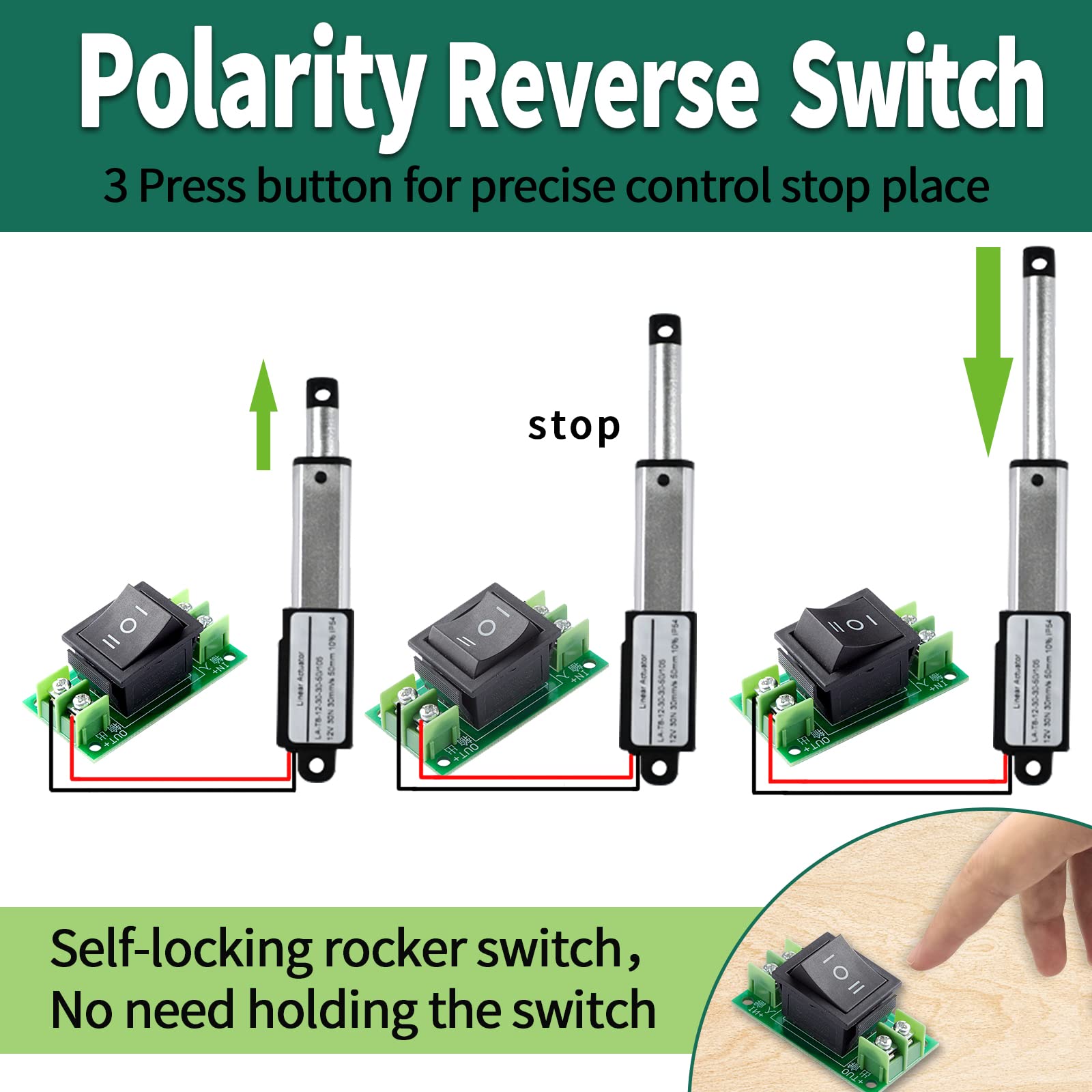 Micro Linear Actuator with Controller, 1.2" Stroke Small Electric Motion Actuator 12V DC, 64N/14.4lb, Speed 0.6inch/s, w/Mounting Brackets, Rocker Switches, for Sofa Recliner TV Table Cabinet Window