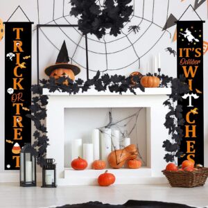 RECUTMS Fall Maple Leaf Garland Hanging Black Fall Leaves Vine Artificial Autumn Garland Halloween Thanksgiving Decor for Home (Black)