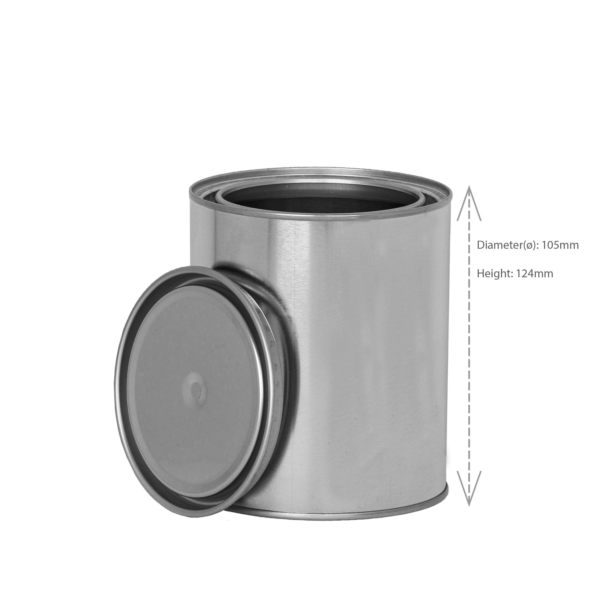 AUTORIND Metal Quart Size Paint Can (2 Pack), Empty Quality Tinplate Unlined Cans w/Lids, Silver Color and0 Recyclable